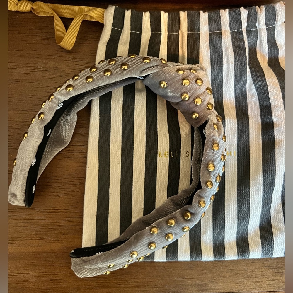 Lele sadoughi grey with gold studded headband
